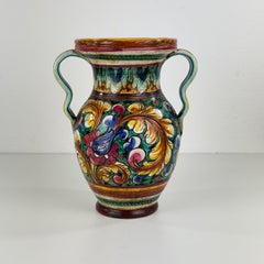 Hand-Painted Italian Majolica Vase from Orvieto, Signed “NP”, 1960s