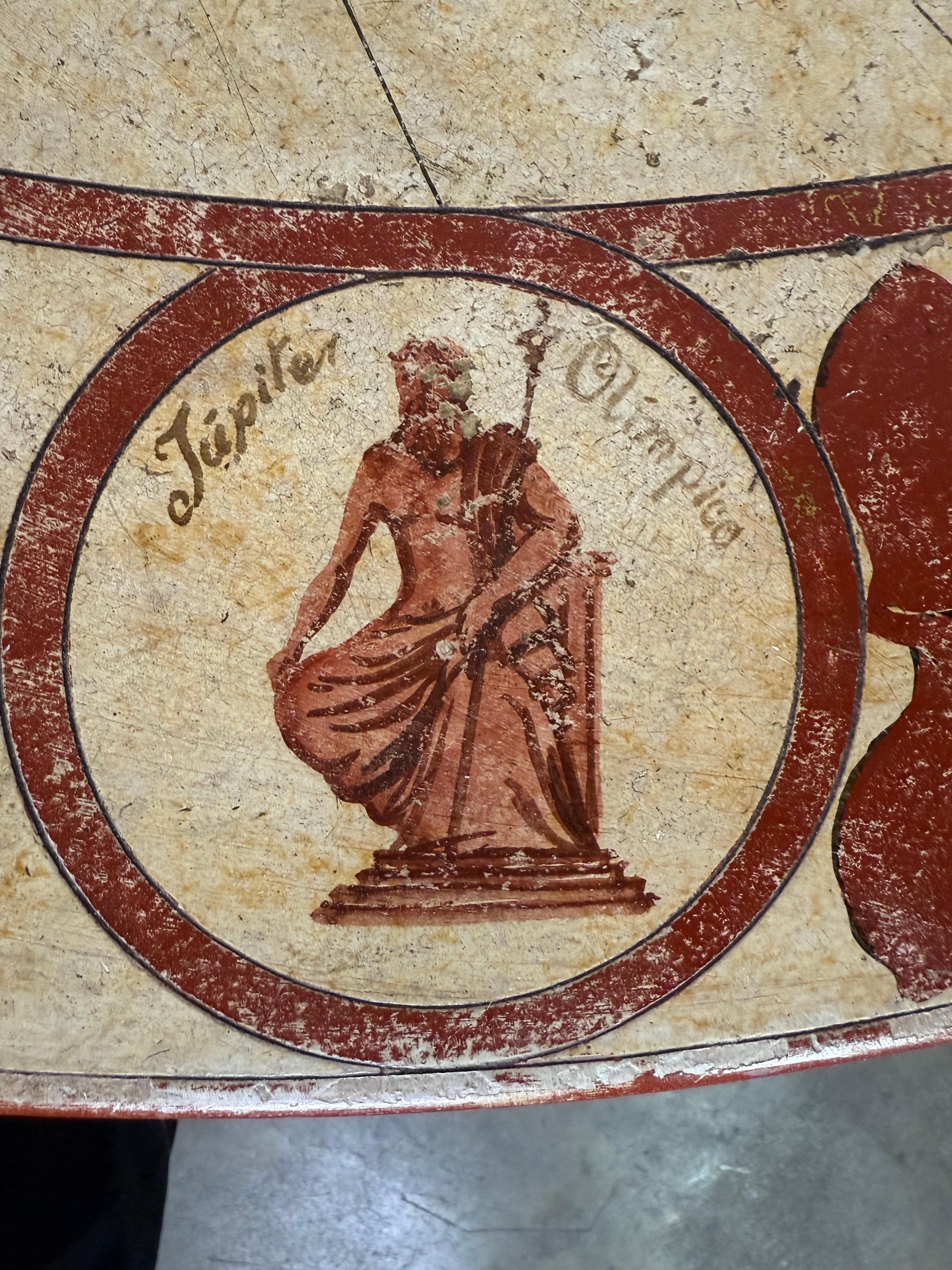 Hand-Painted Italian Map Center Table, circa 1940s For Sale 6