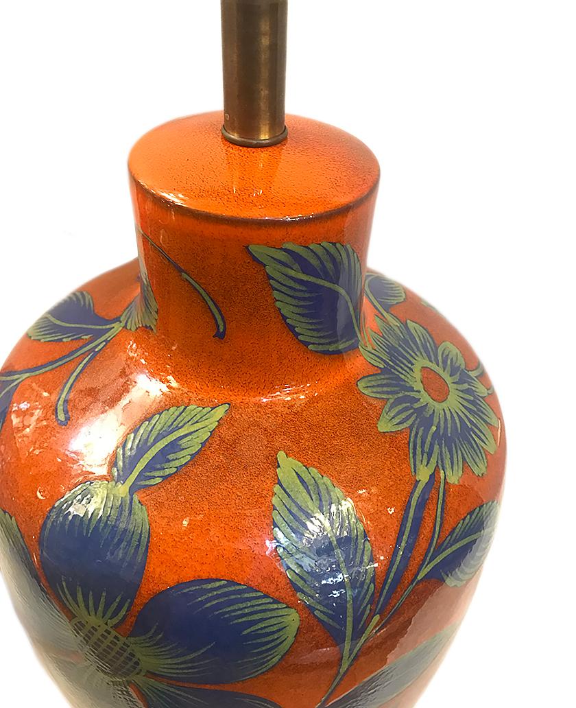 Hand Painted Italian Table Lamp In Good Condition For Sale In New York, NY
