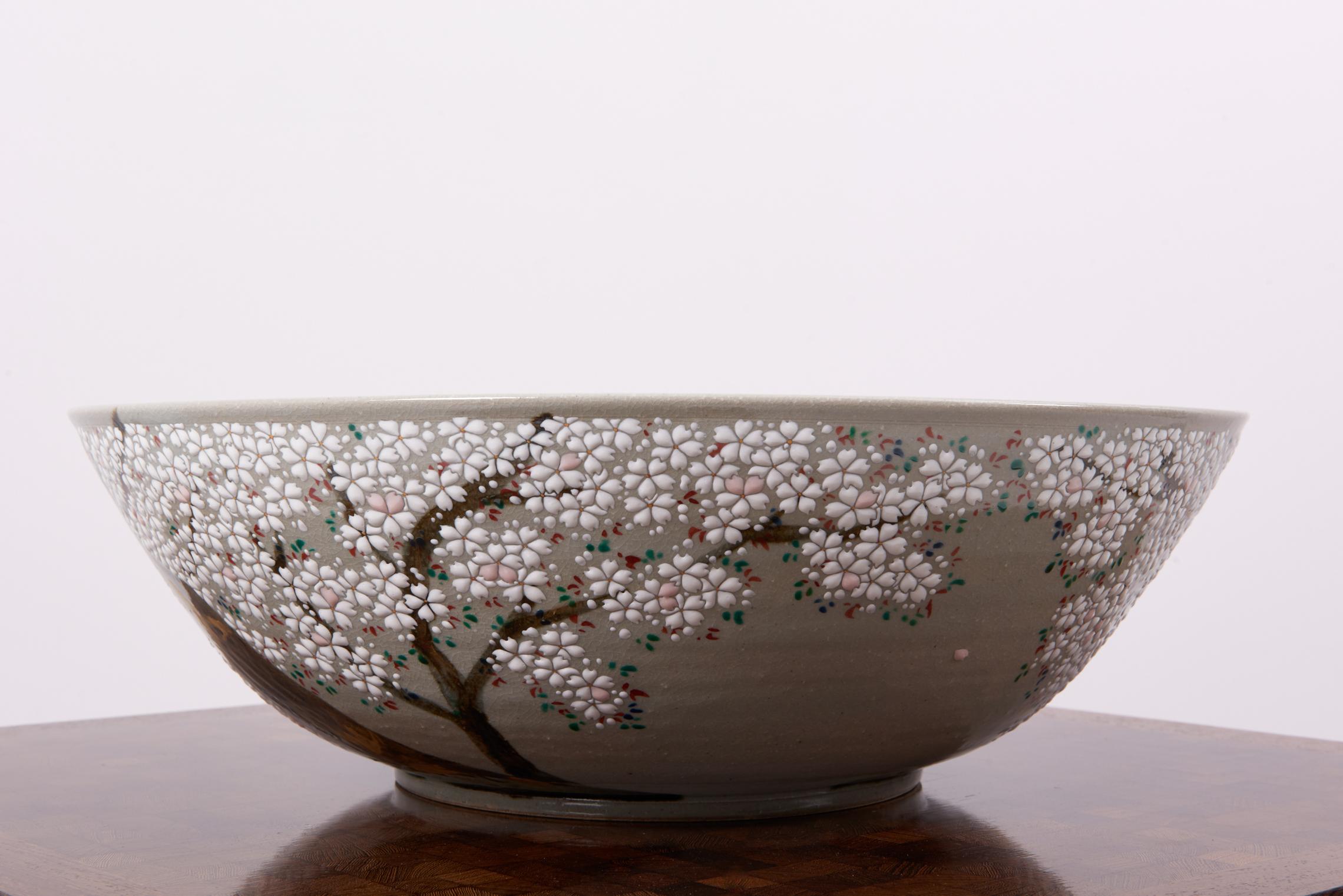 Handbemalte japanische Keramikschale, handbemalt, neu im Angebot 8