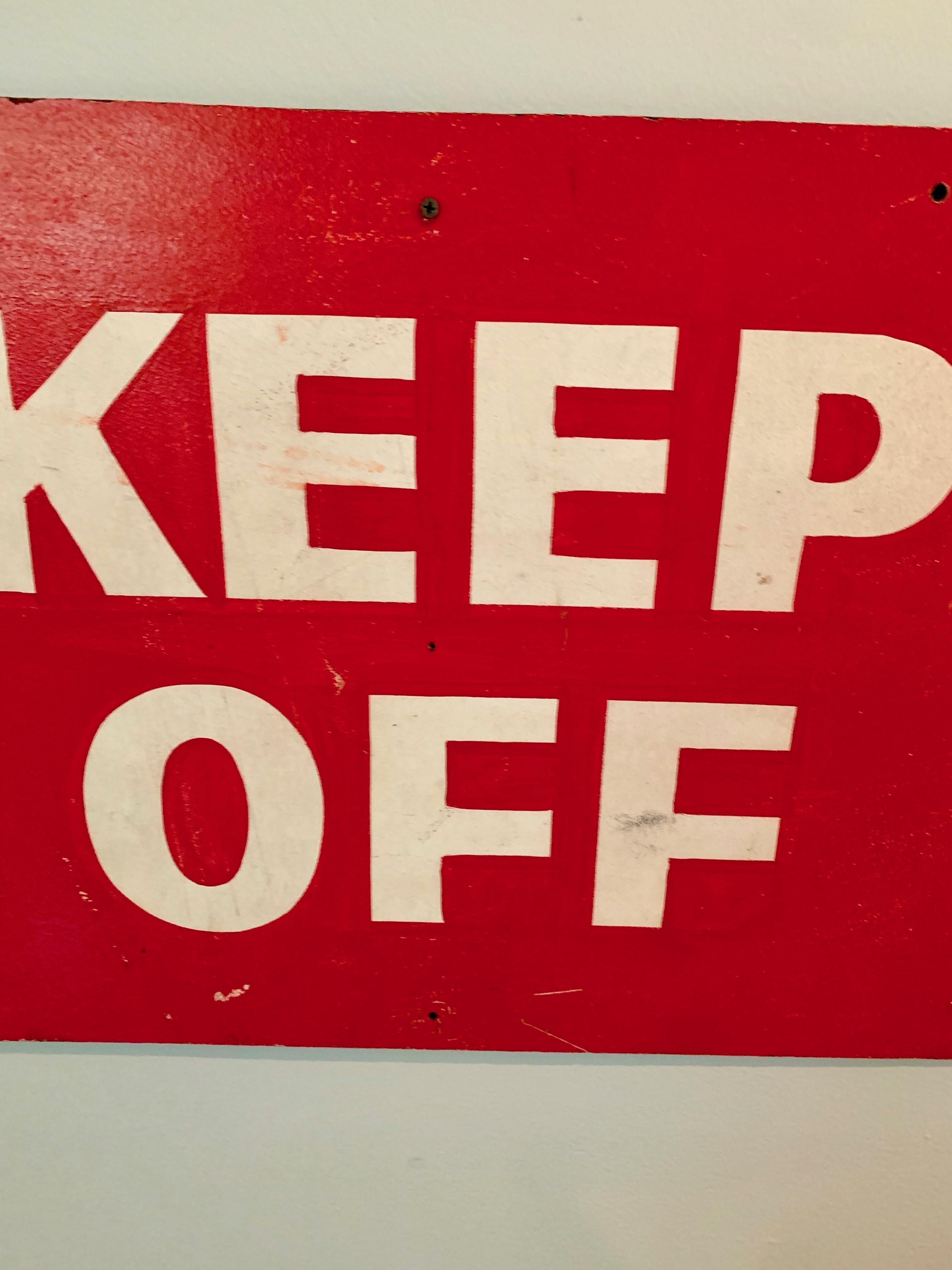 American Hand Painted Keep Off Sign For Sale