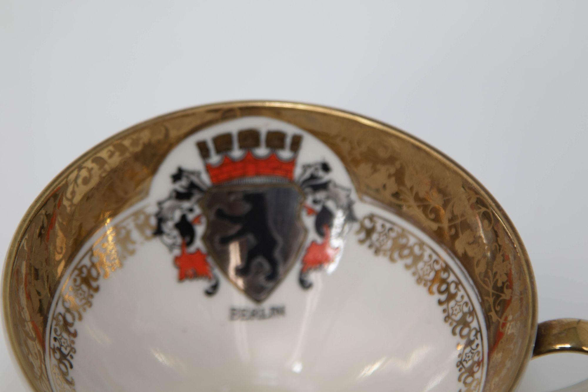 Hand Painted Kunst Kronach Bavaria Coffee Cup Saucer Fine China 1950 For Sale 2