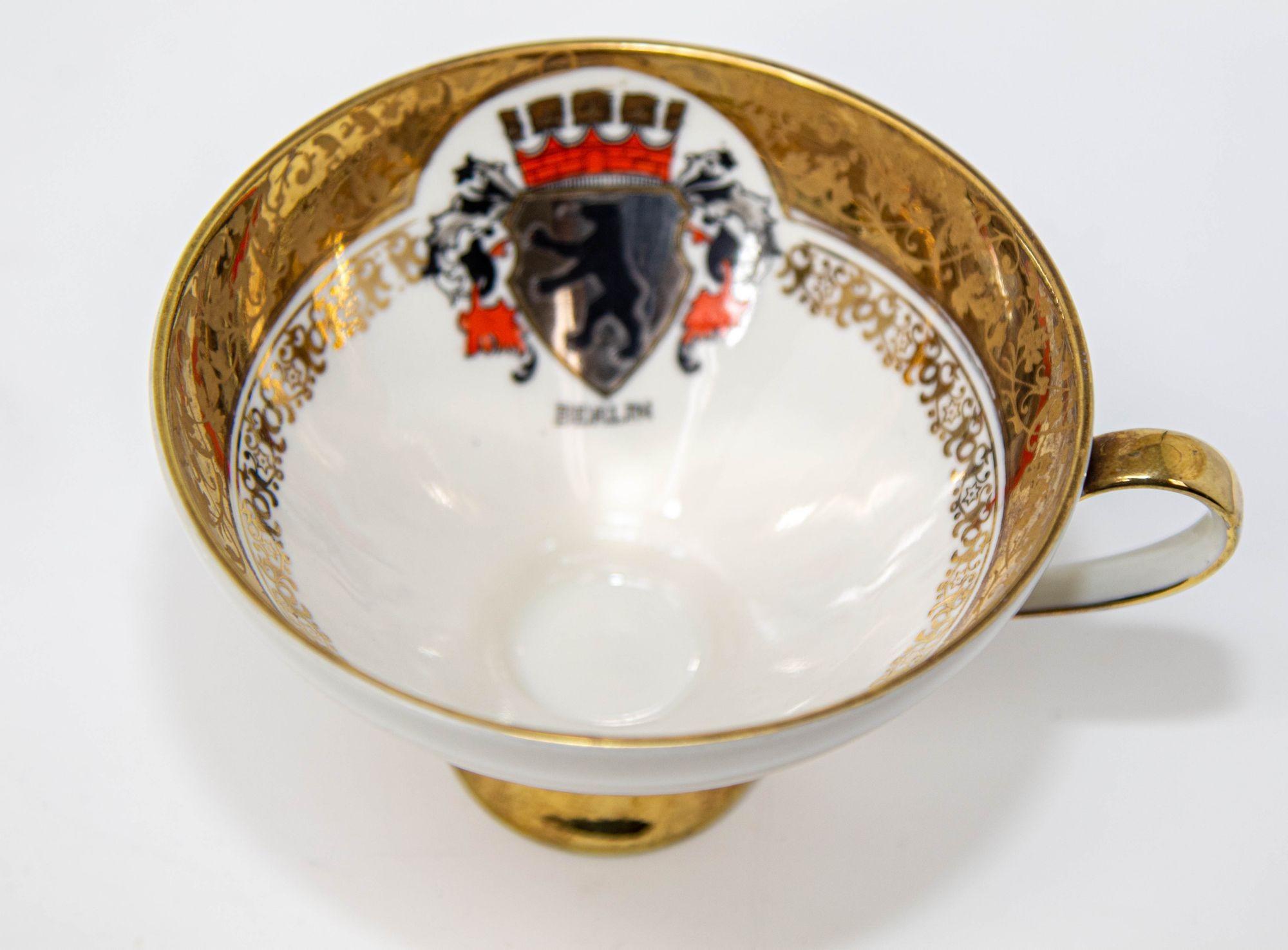 Hand Painted Kunst Kronach Bavaria Coffee Cup Saucer Fine China 1950 For Sale 3