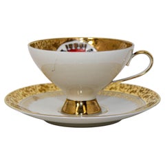 Hand Painted Kunst Kronach Bavaria Coffee Cup Saucer Fine China 1950
