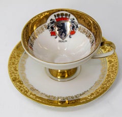 Hand Painted Kunst Kronach Bavaria Coffee Cup Saucer Fine China 1950