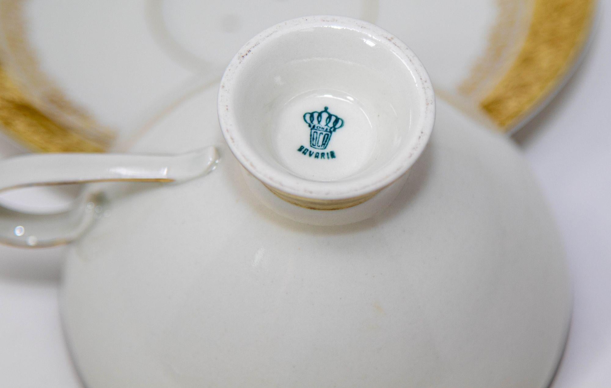 Hand Painted Kunst Kronach Bavaria Coffee Cup Saucer Fine China 1950 For Sale 1