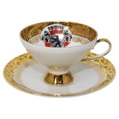 Hand Painted Kunst Kronach Bavaria Coffee Cup Saucer Fine China 1950