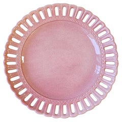 Hand-Painted Lace Ceramic Charger Plate - Pink