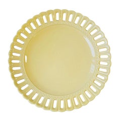 Hand-Painted Lace Ceramic Charger Plate - Yellow
