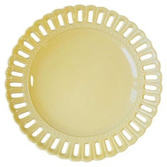 Hand-Painted Lace Ceramic Dinner Plate - Yellow
