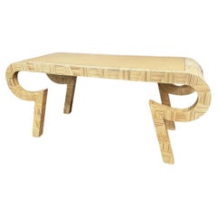 Hand-Painted Lacquered Console/Desk by Alessandro for Baker, circa 1980