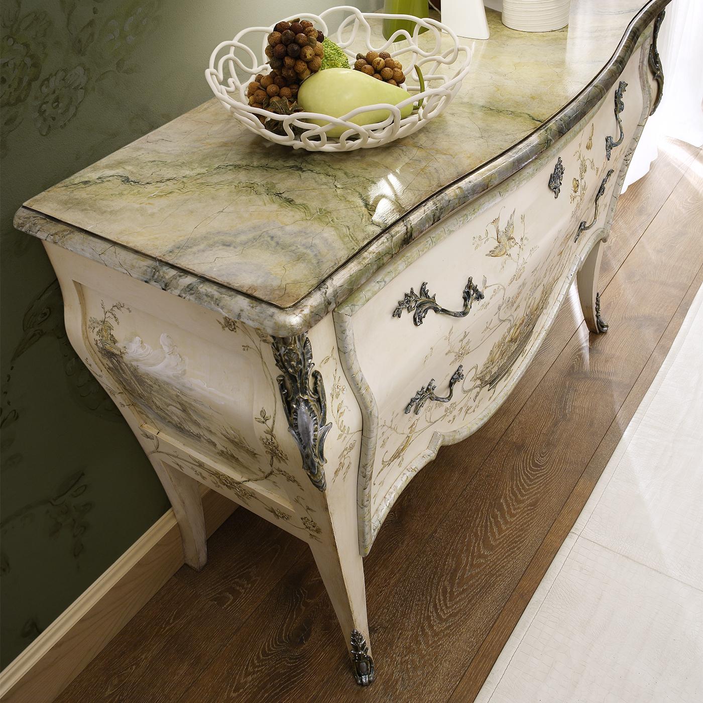 Italian Hand-Painted Lacquered Wood Dresser For Sale