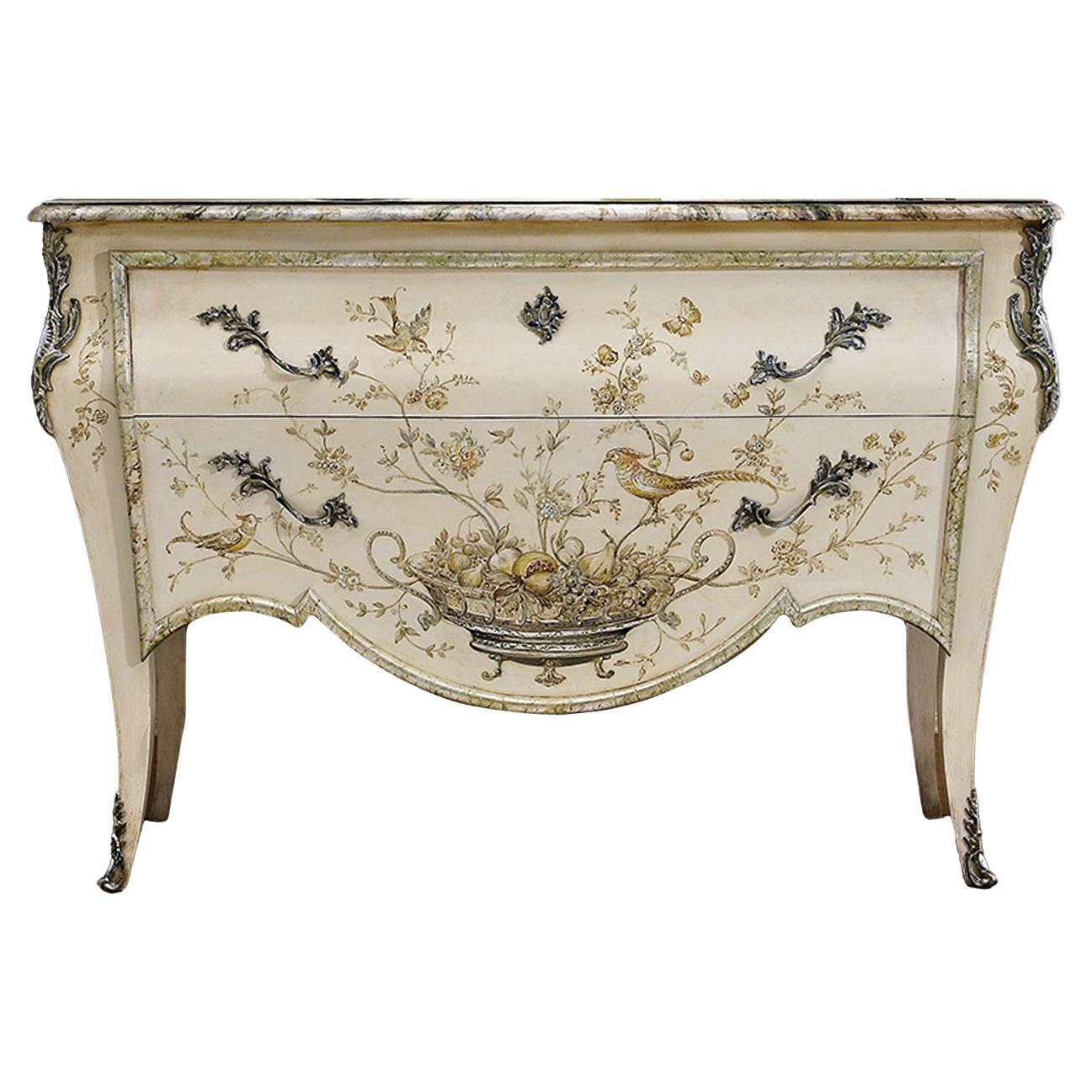 Hand-Painted Lacquered Wood Dresser