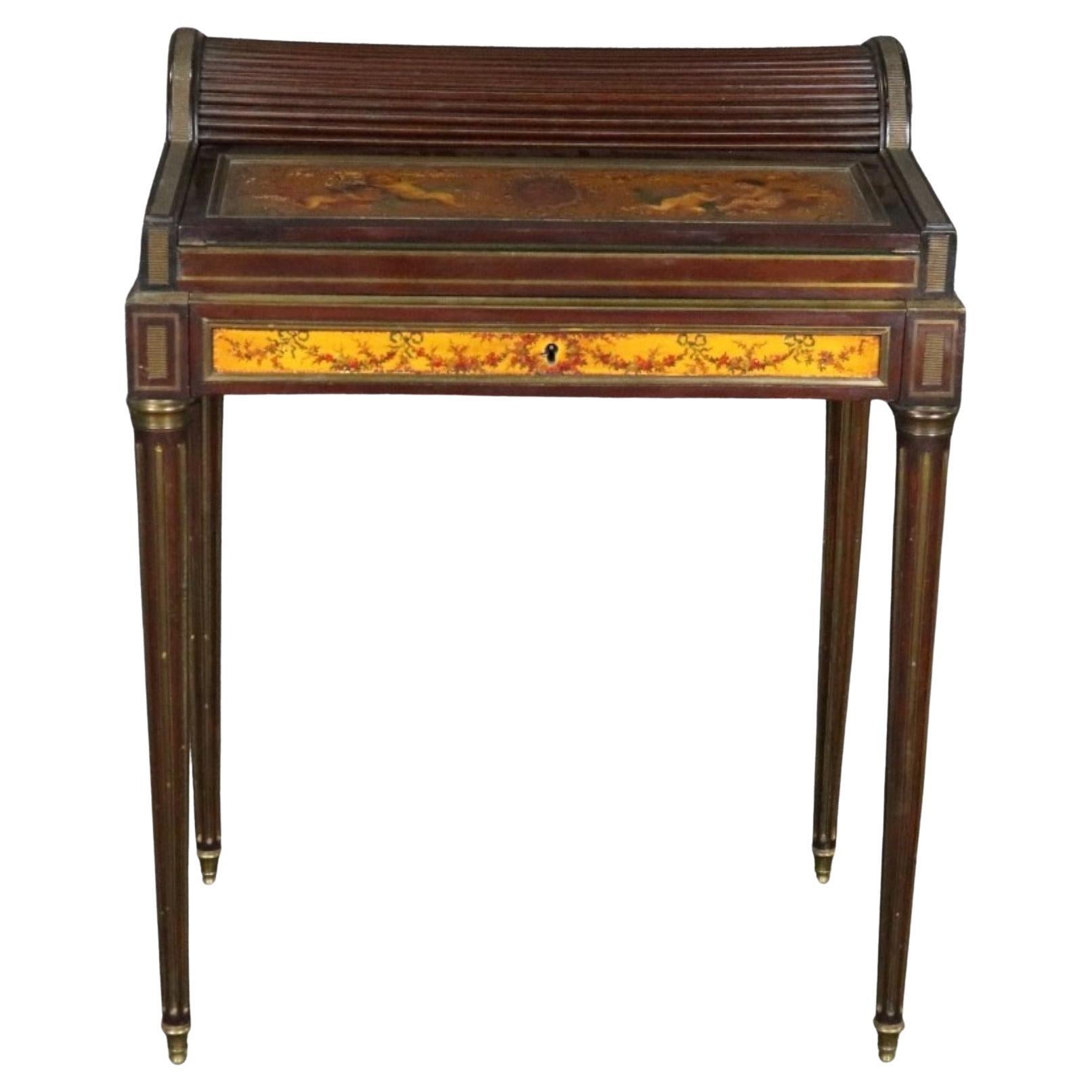 Bureau à roulettes pour dames peint à la main