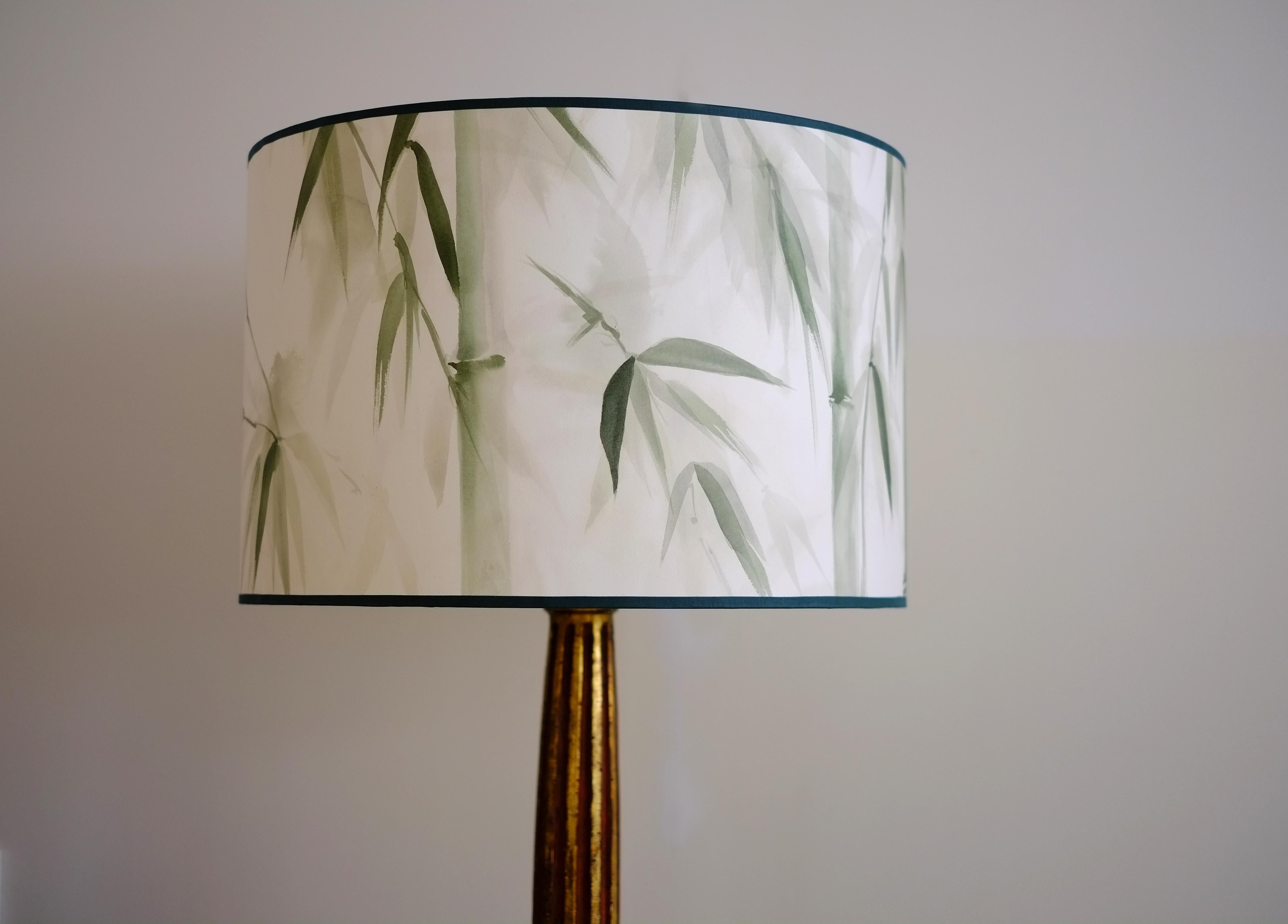 Hand Painted Lampshades, Bamboo Lampshades In New Condition For Sale In Madrid, ES