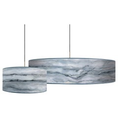 Hand Painted Lampshades, Malachite Lampshades/ Set of 2