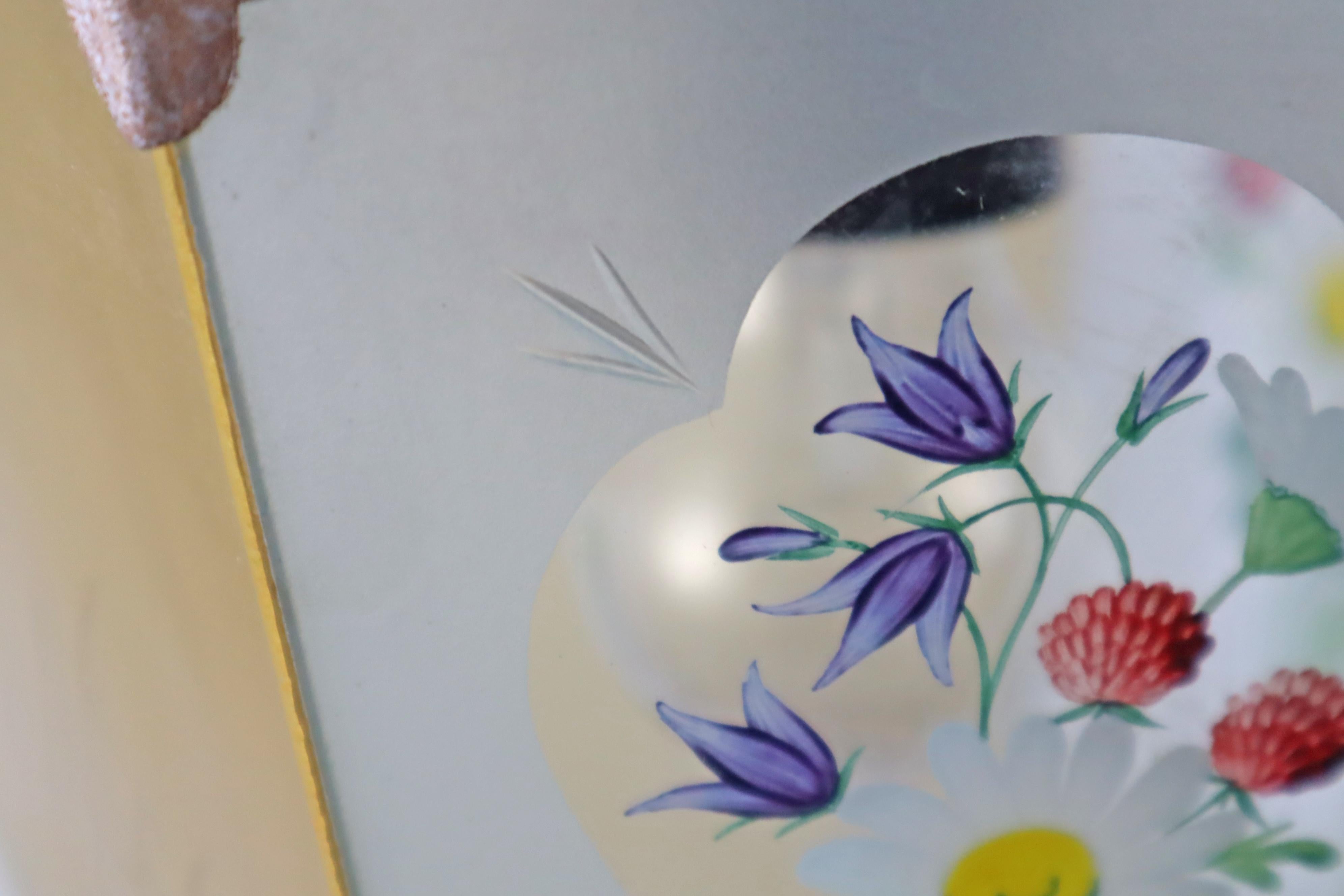 Lámpara farol pintada a mano con flores primaverales Art Decó, Alemania Años 20 en venta 5