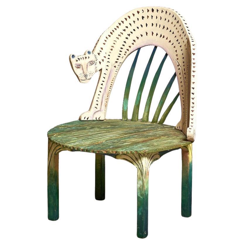 Hand-painted "Leopard" kid chair by Gerard Rigot, France