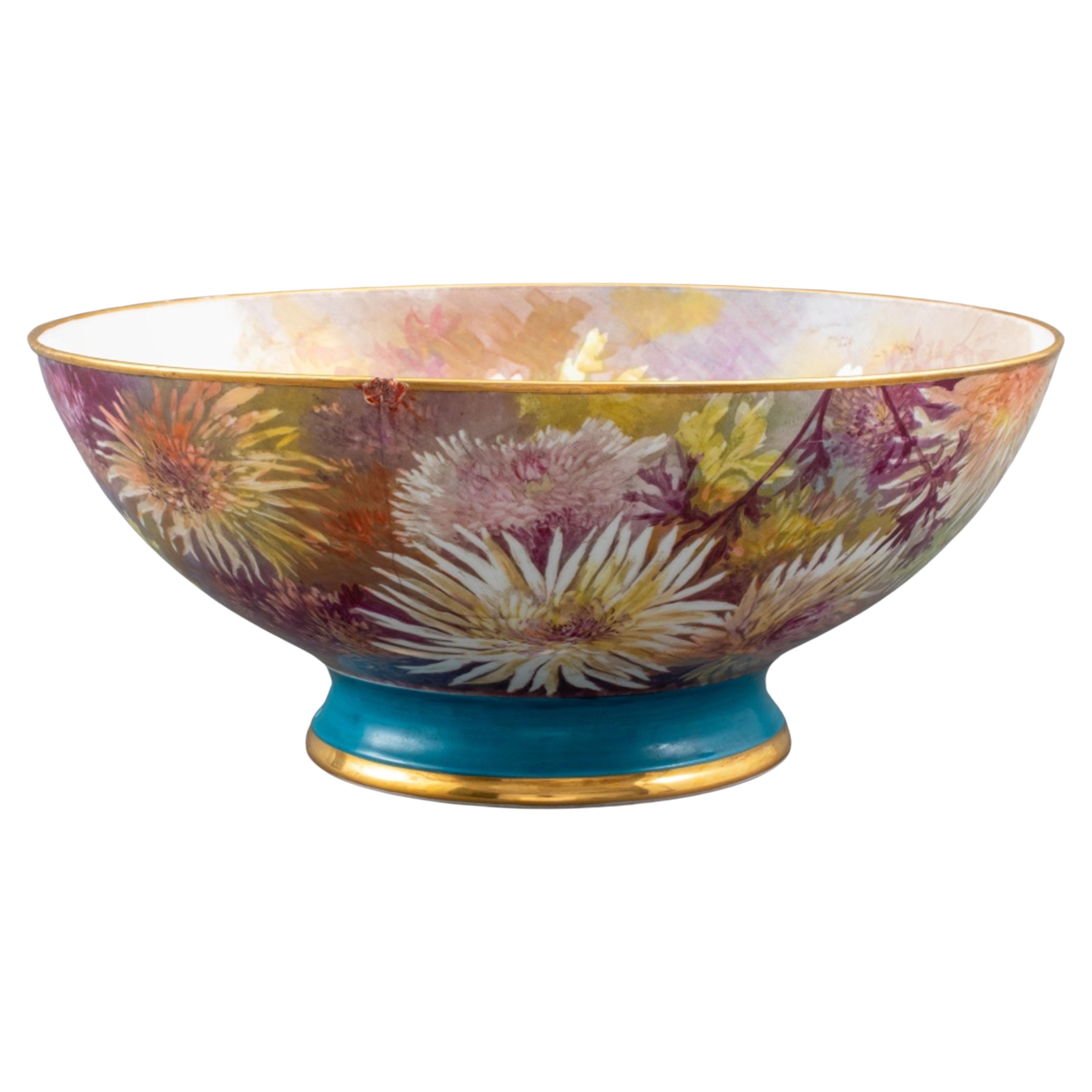 Hand Painted Limoges Porcelain Bowl For Sale