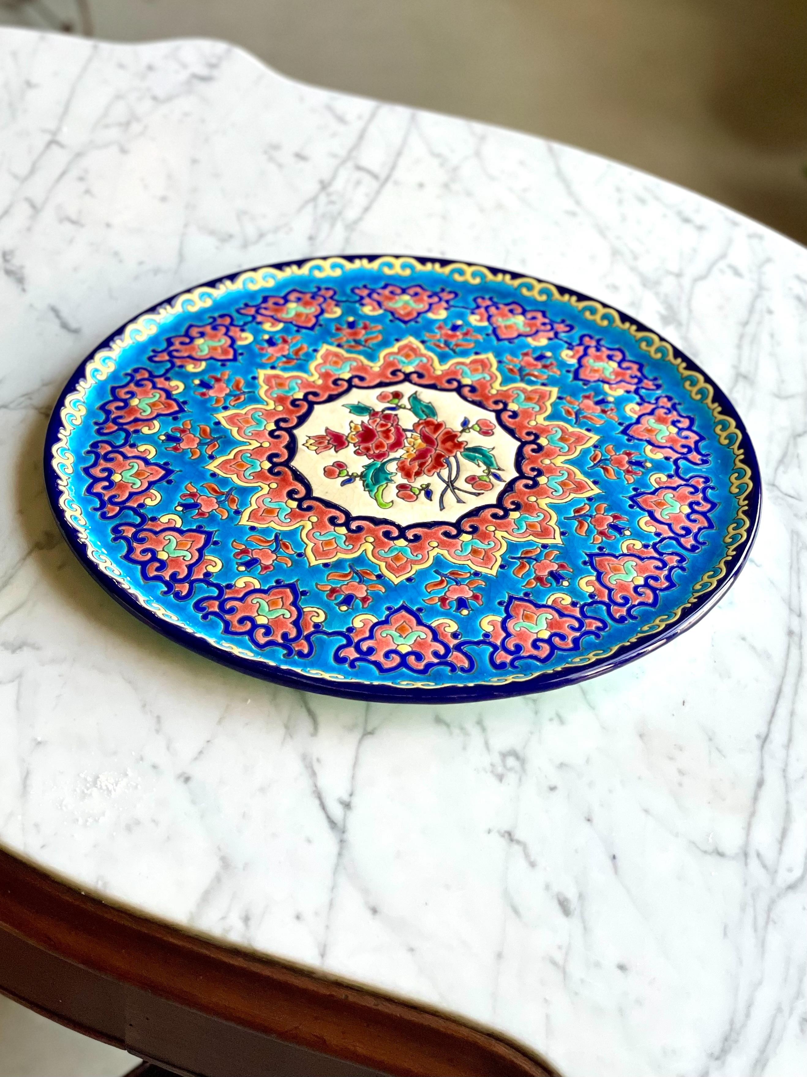Centrotavola Longwy dipinto a mano, CIRCA 1950 in vendita 7