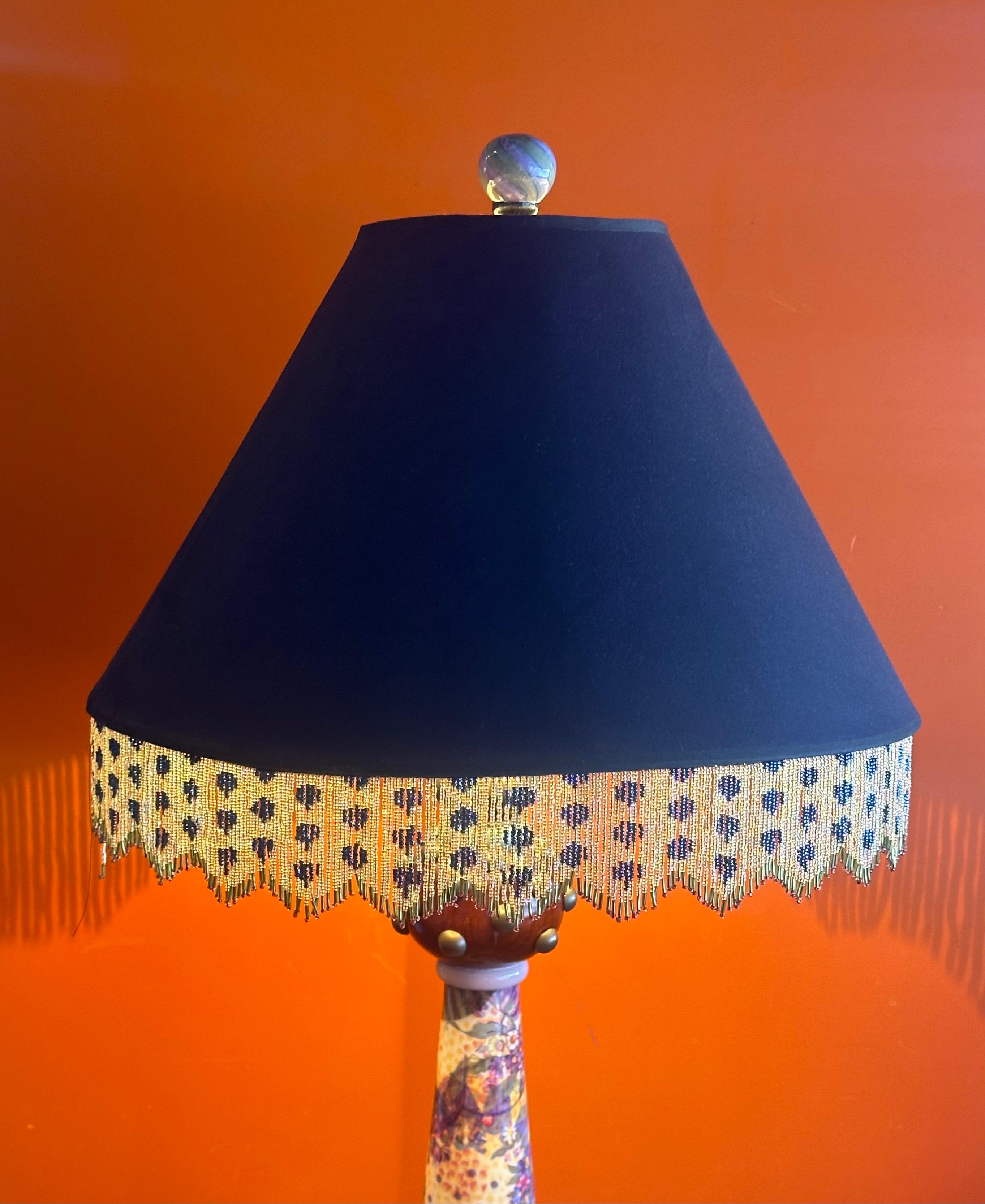 Hand Painted Lord Remillard Table Lamp by MacKenzie Childs For Sale 2