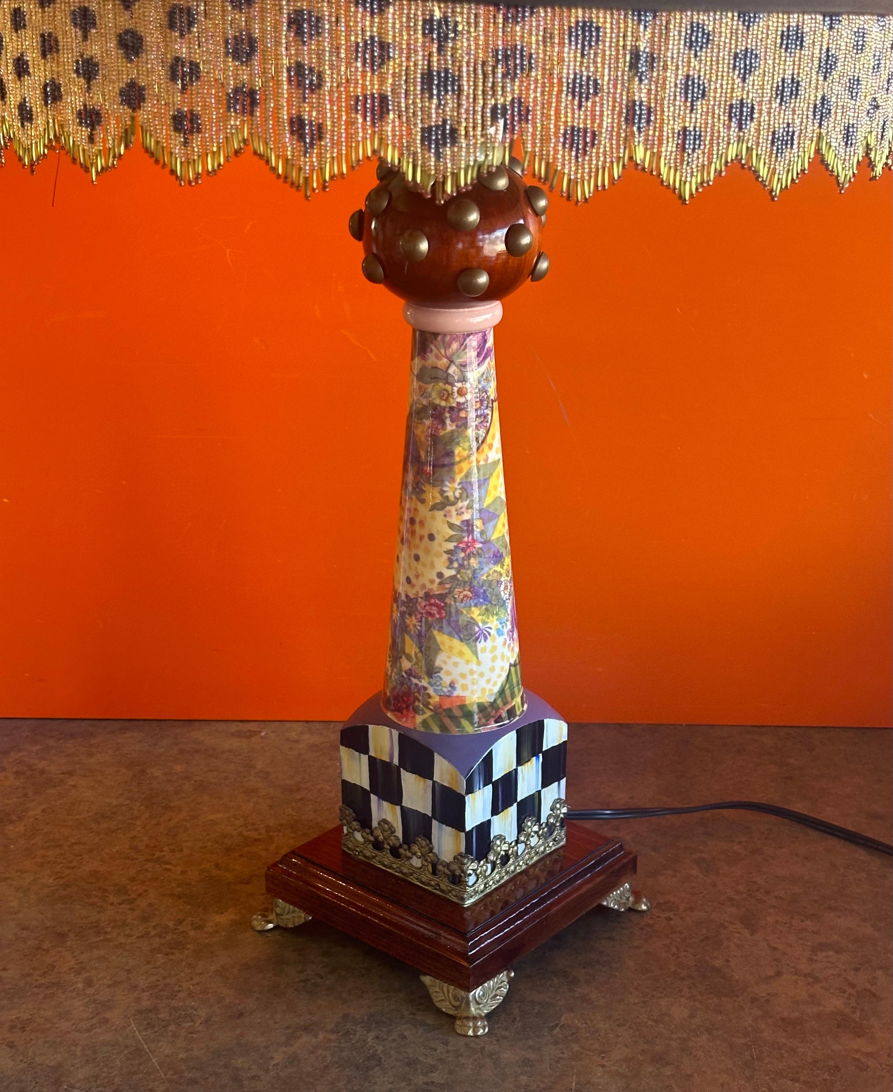 Hand Painted Lord Remillard Table Lamp by MacKenzie Childs For Sale 4