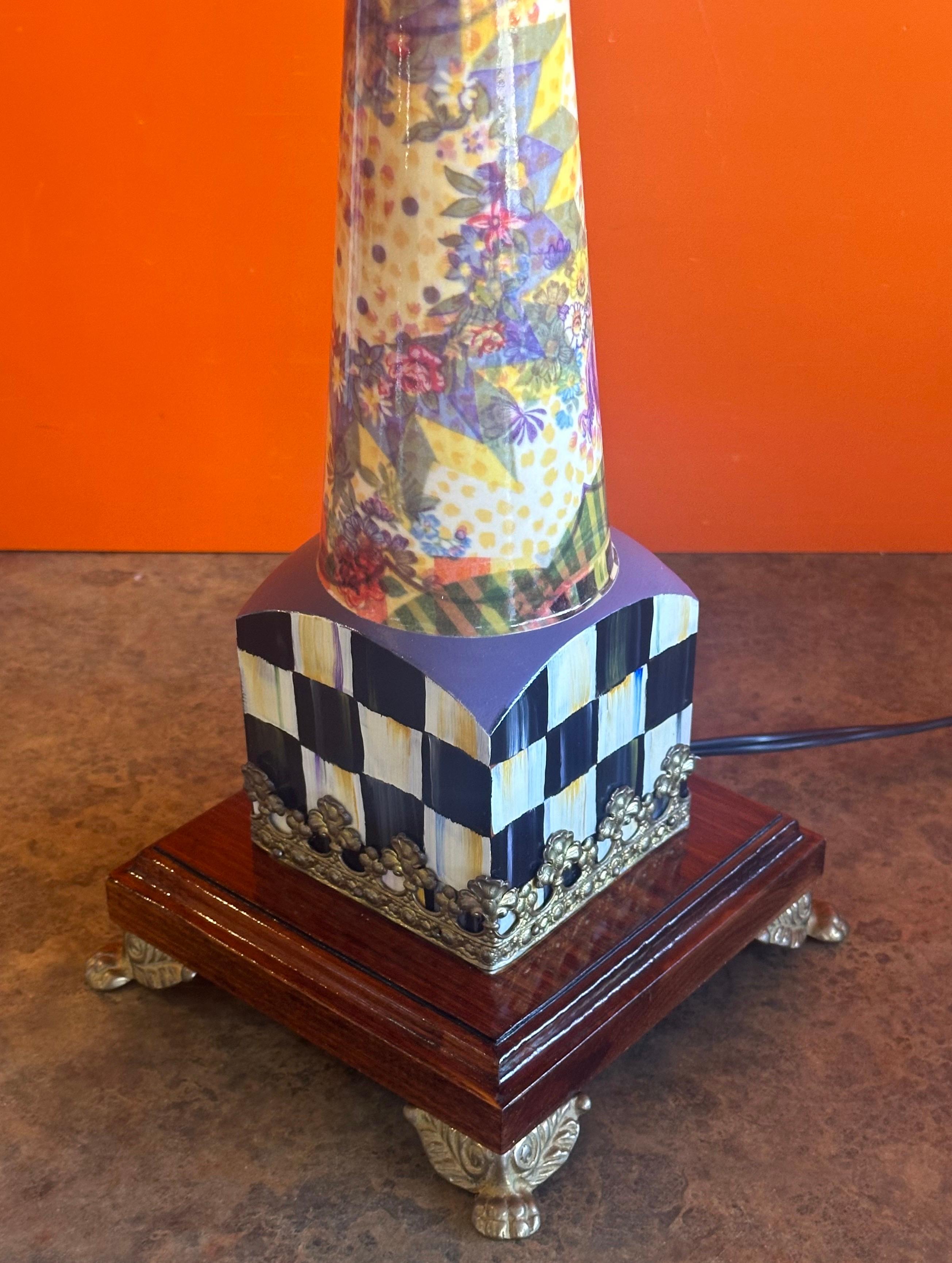 Hand Painted Lord Remillard Table Lamp by MacKenzie Childs For Sale 5