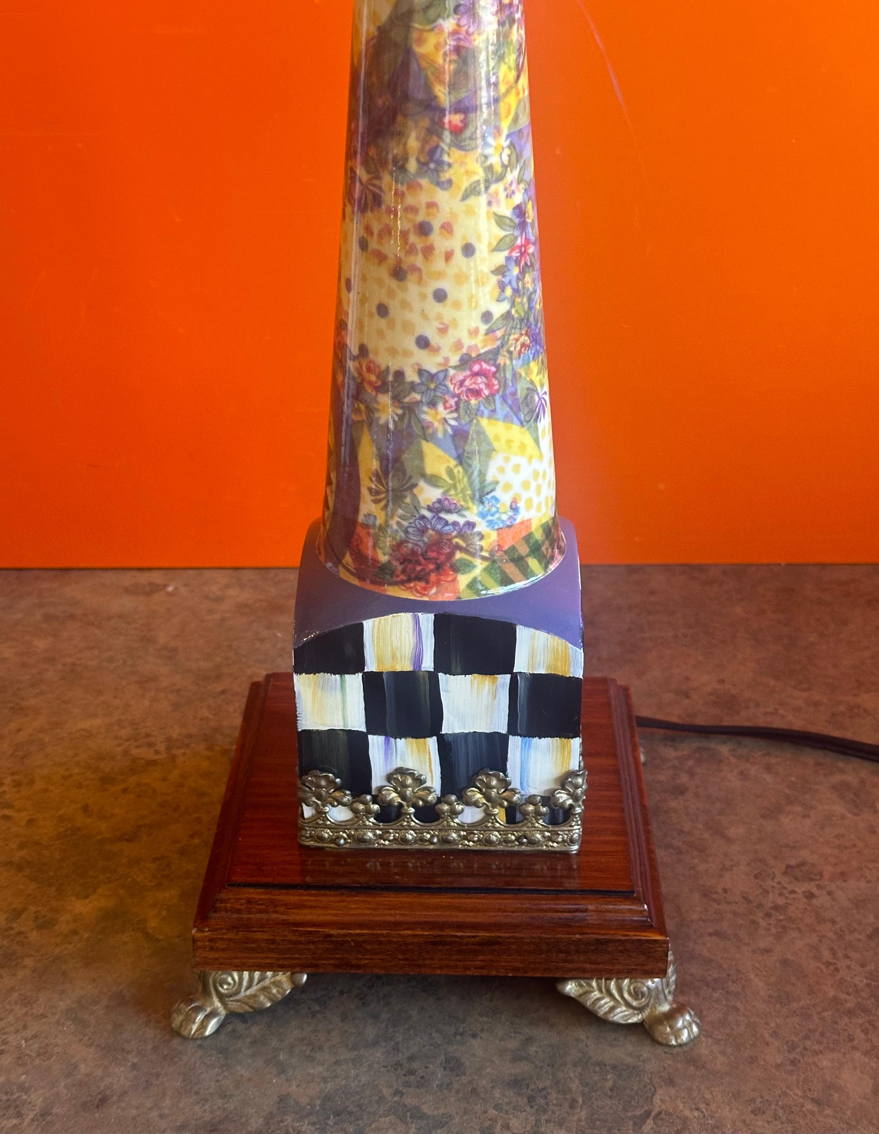 Hand Painted Lord Remillard Table Lamp by MacKenzie Childs For Sale 7