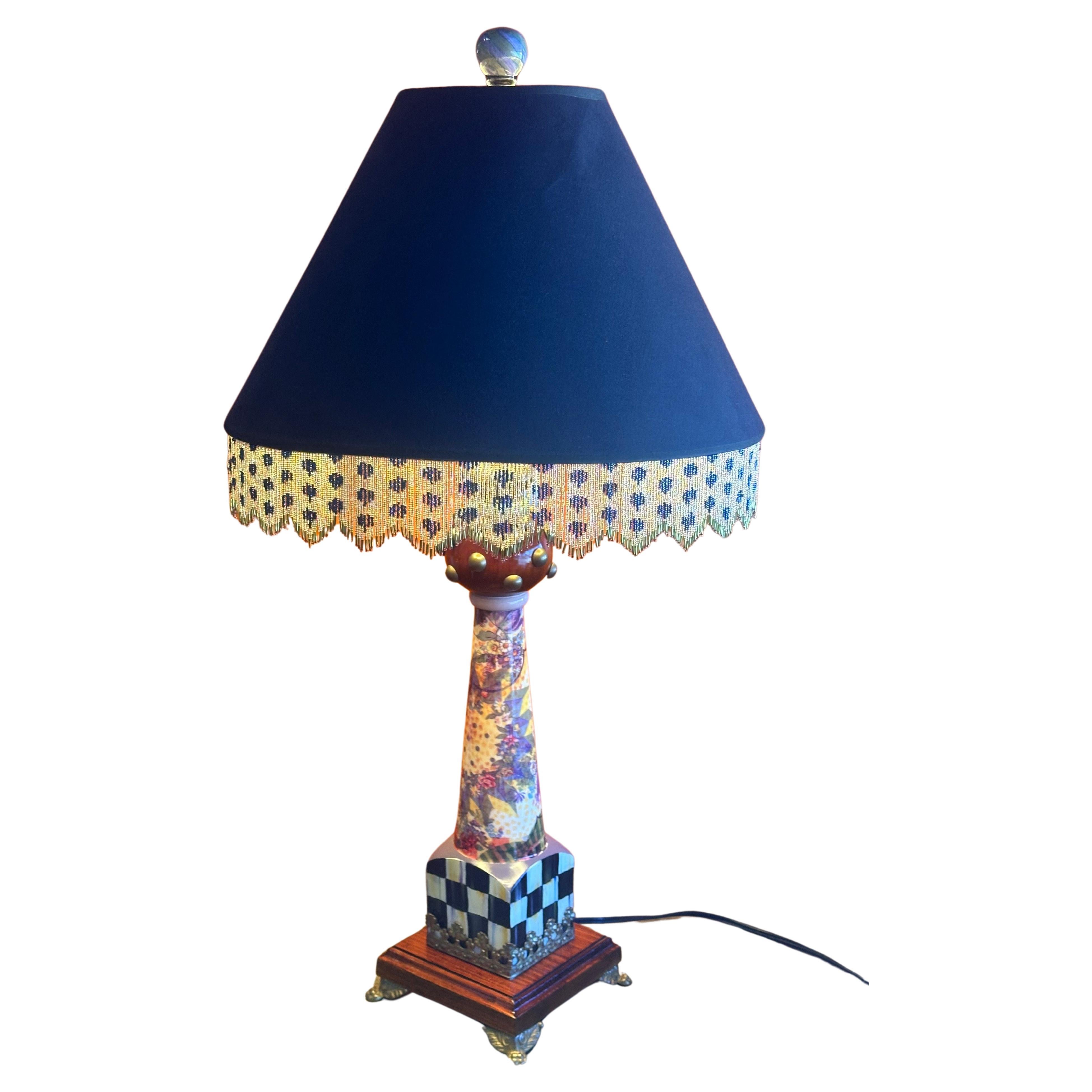 Hand Painted Lord Remillard Table Lamp by MacKenzie Childs For Sale 7