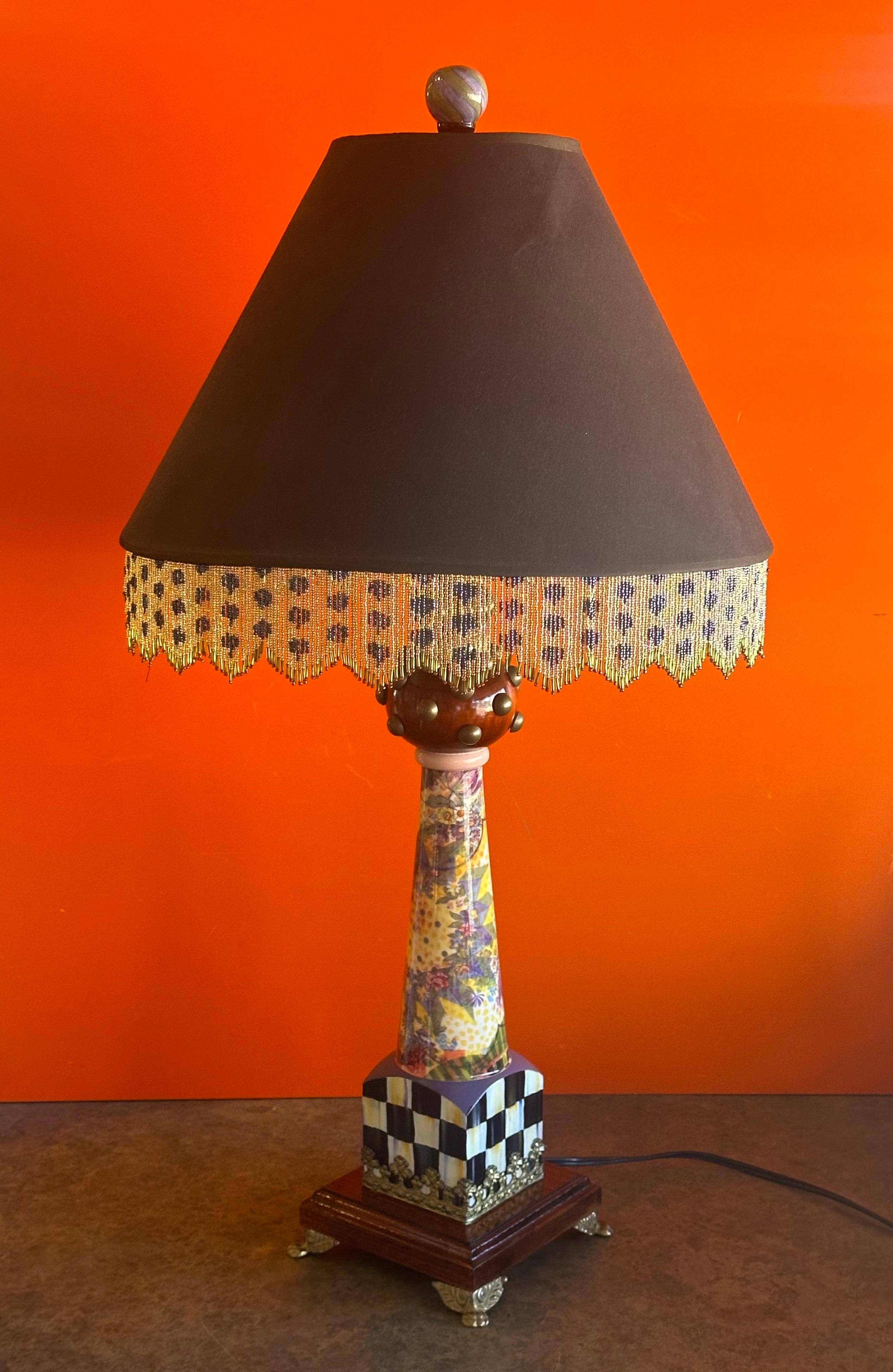 Américain Lampe de table Lord Remillard peinte à la main par MacKenzie Childs en vente