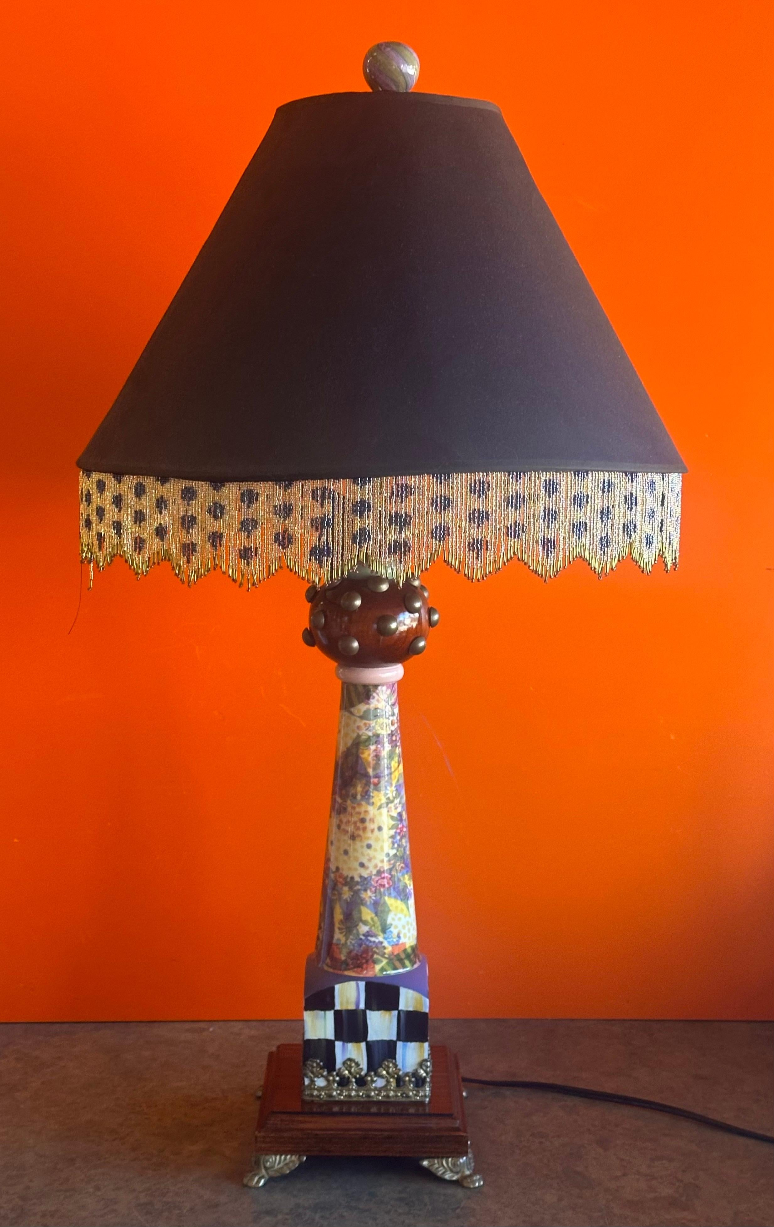 Hand Painted Lord Remillard Table Lamp by MacKenzie Childs For Sale 2