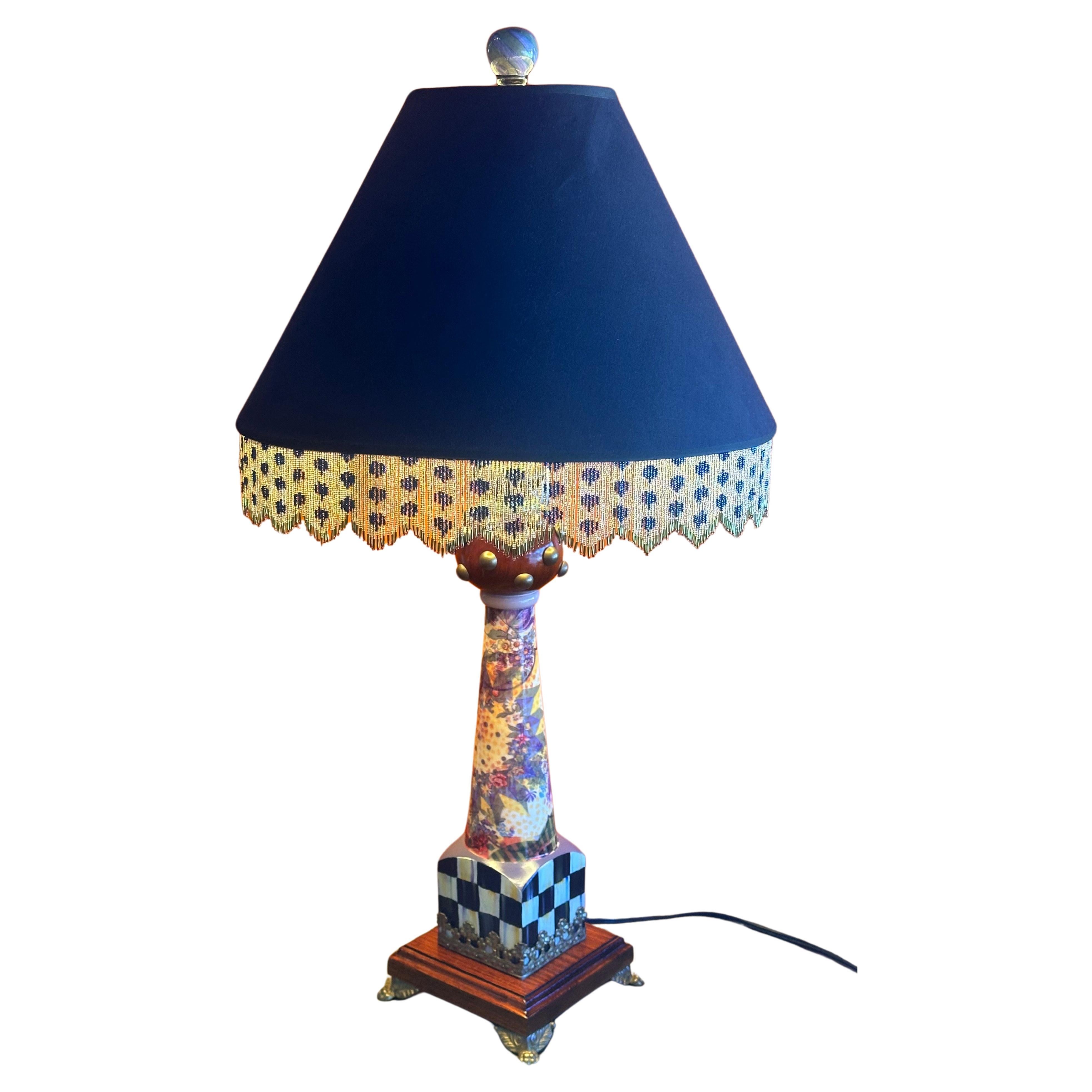 Hand Painted Lord Remillard Table Lamp by MacKenzie Childs For Sale