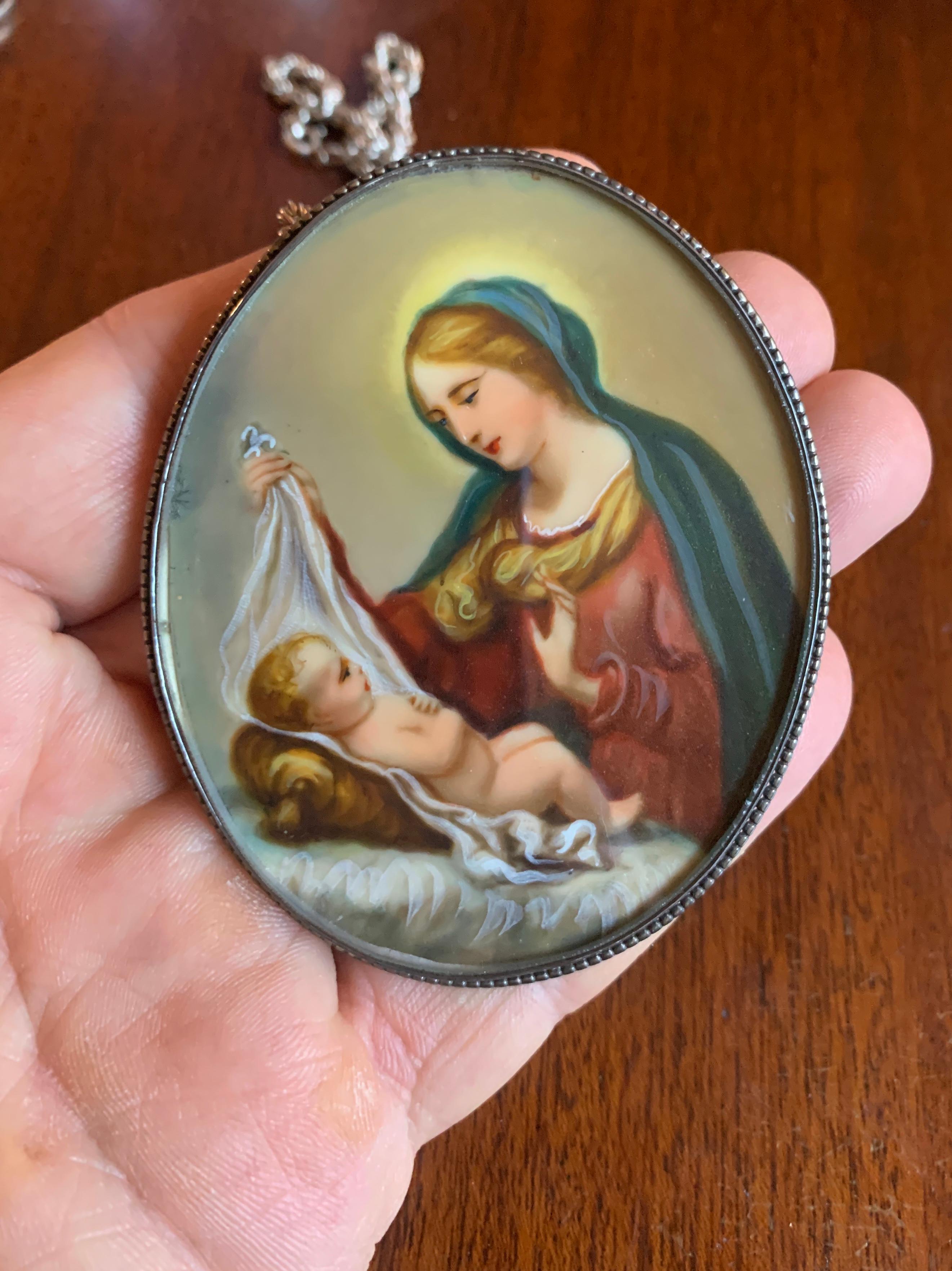 madonna and child necklace