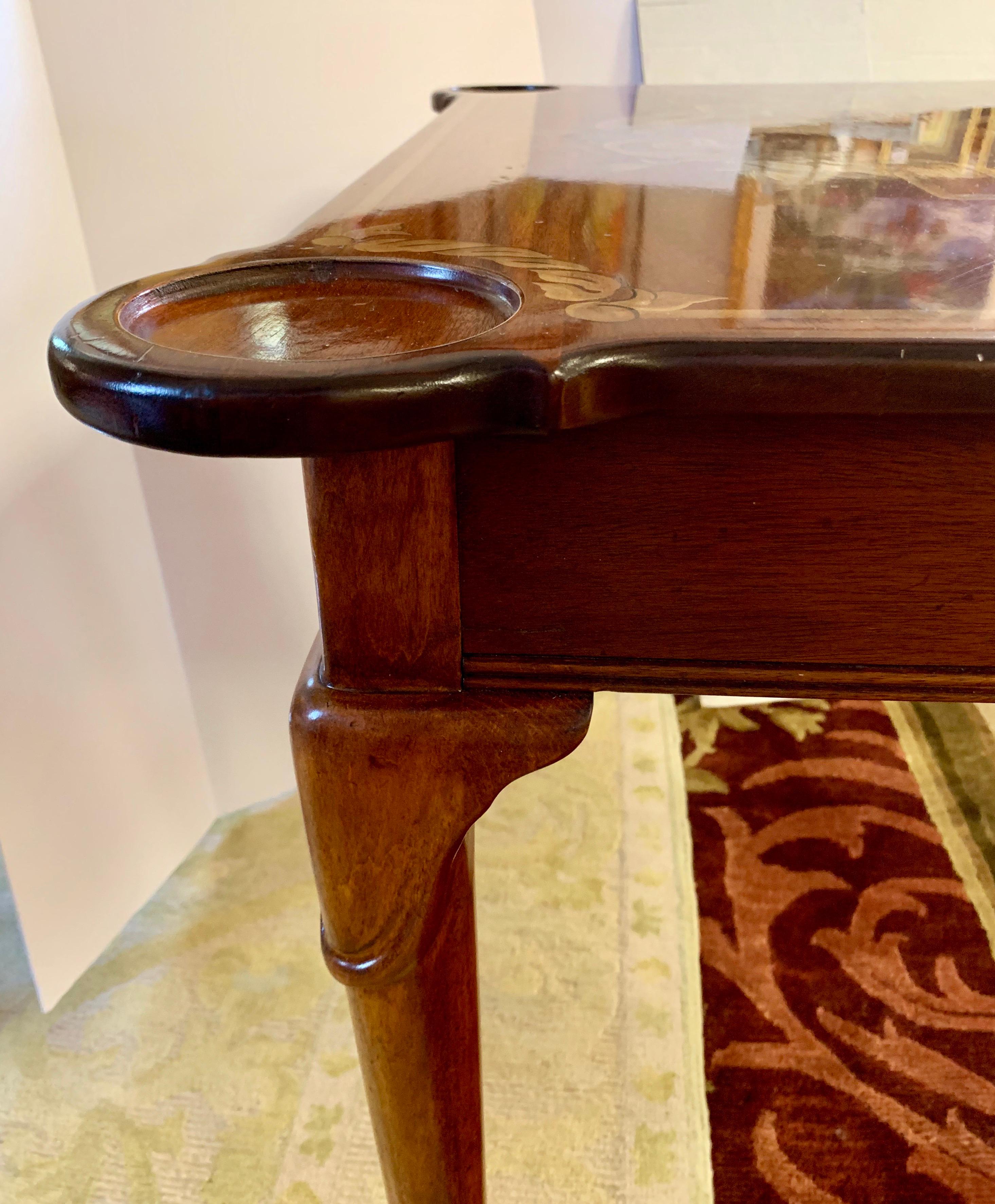 Hand Painted Mahogany Game Table 1