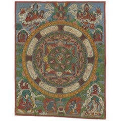Mandala Thangka pintado a mano, hacia 1920