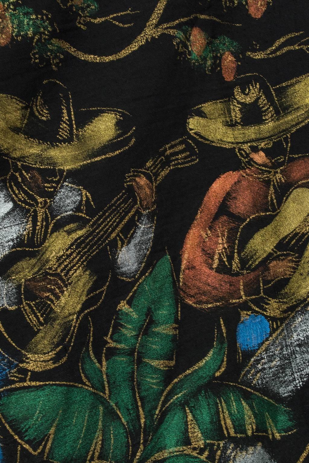 Women's Hand Painted Mariachi Scene Mexican Circle Skirt - Jácome Estate, 1950s