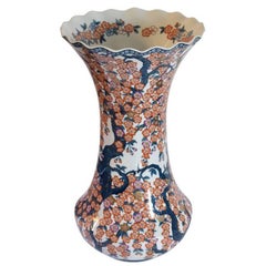 Japanese Hand-Painted Massive Imari Porcelain Vase by Master Artist