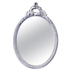 Hand painted Mauvy Pink Oval Framed Mirror/ Decorative Crown