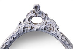 Hand painted Mauvy Pink Oval Framed Mirror/ Decorative Crown