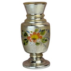 Hand-Painted Mercury Glass Bud Vase, Continental, Early 20th Century