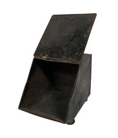 Hand Painted Metal and Brass Coal and Ash Box