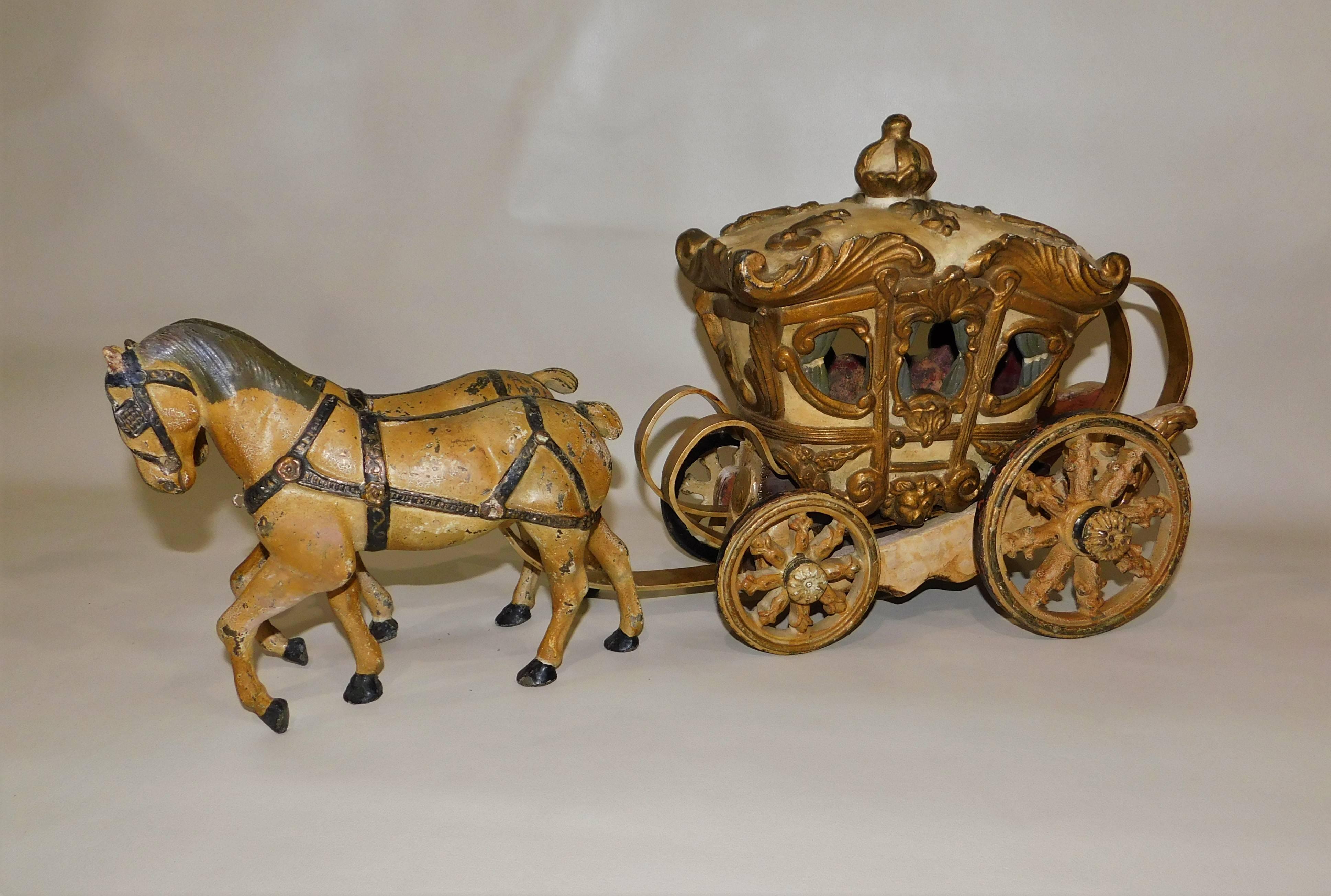 Hand-Painted Metal Store Window Advertising Horse Drawn Carriage For Sale 5