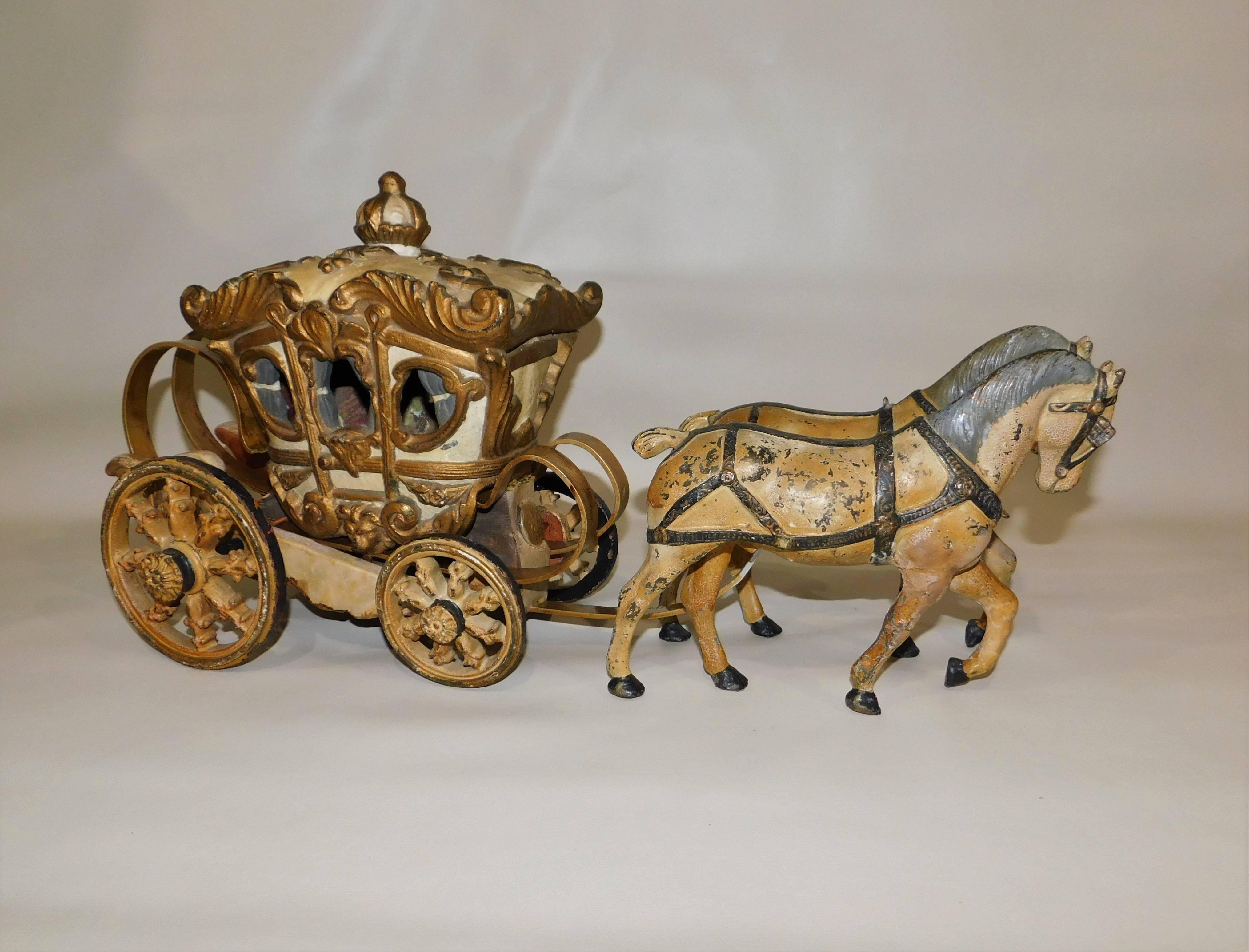 brass horse and carriage