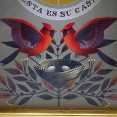 Orologio da parete messicano dipinto a mano da Alejandro Rangel Hidalgo