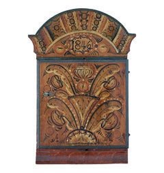 Hand painted mid 19th century Swedish wall cabinet