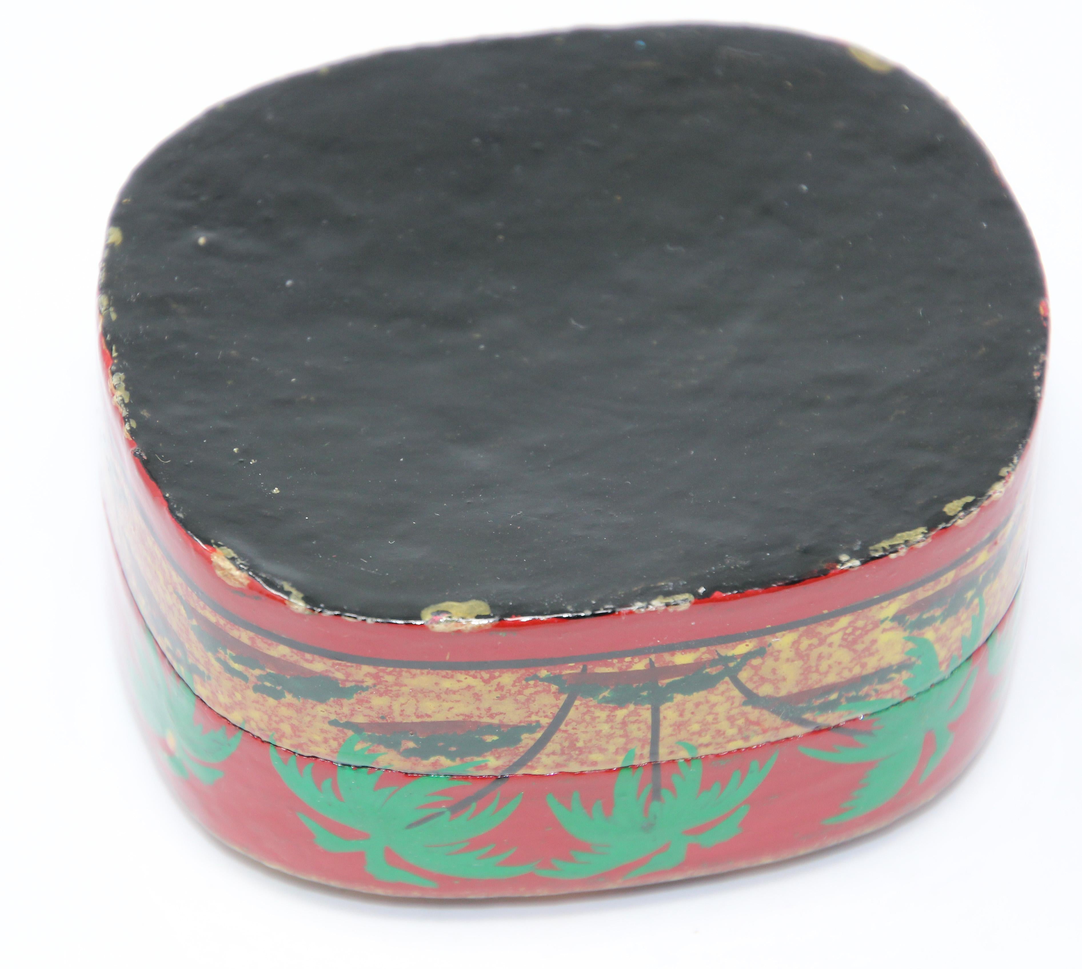 African Hand Painted Middle Eastern Lacquer Box with Camel