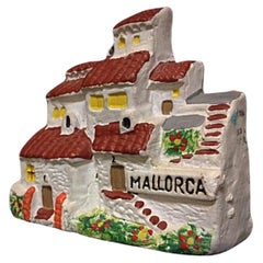 Hand-Painted Miniature House from Mallorca - Plaster Figurine - 2Y19