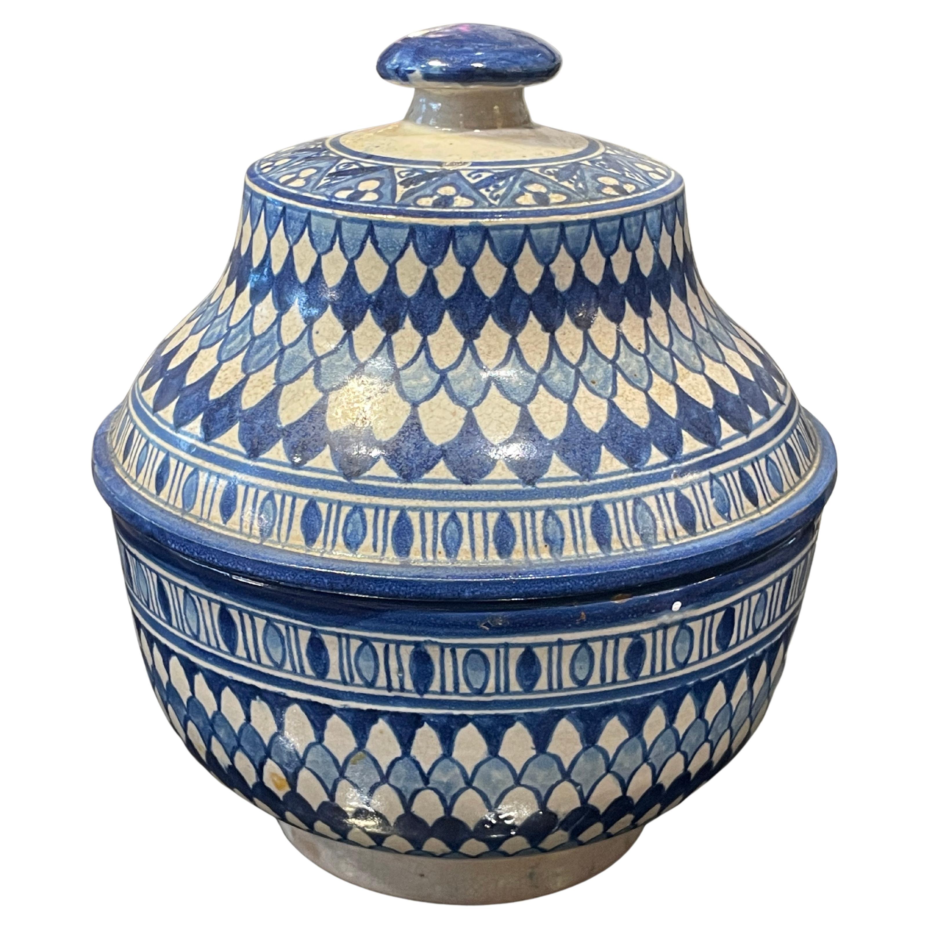 Mid-20th Century Hand-Painted Moroccan Dish Circa 1940 For Sale