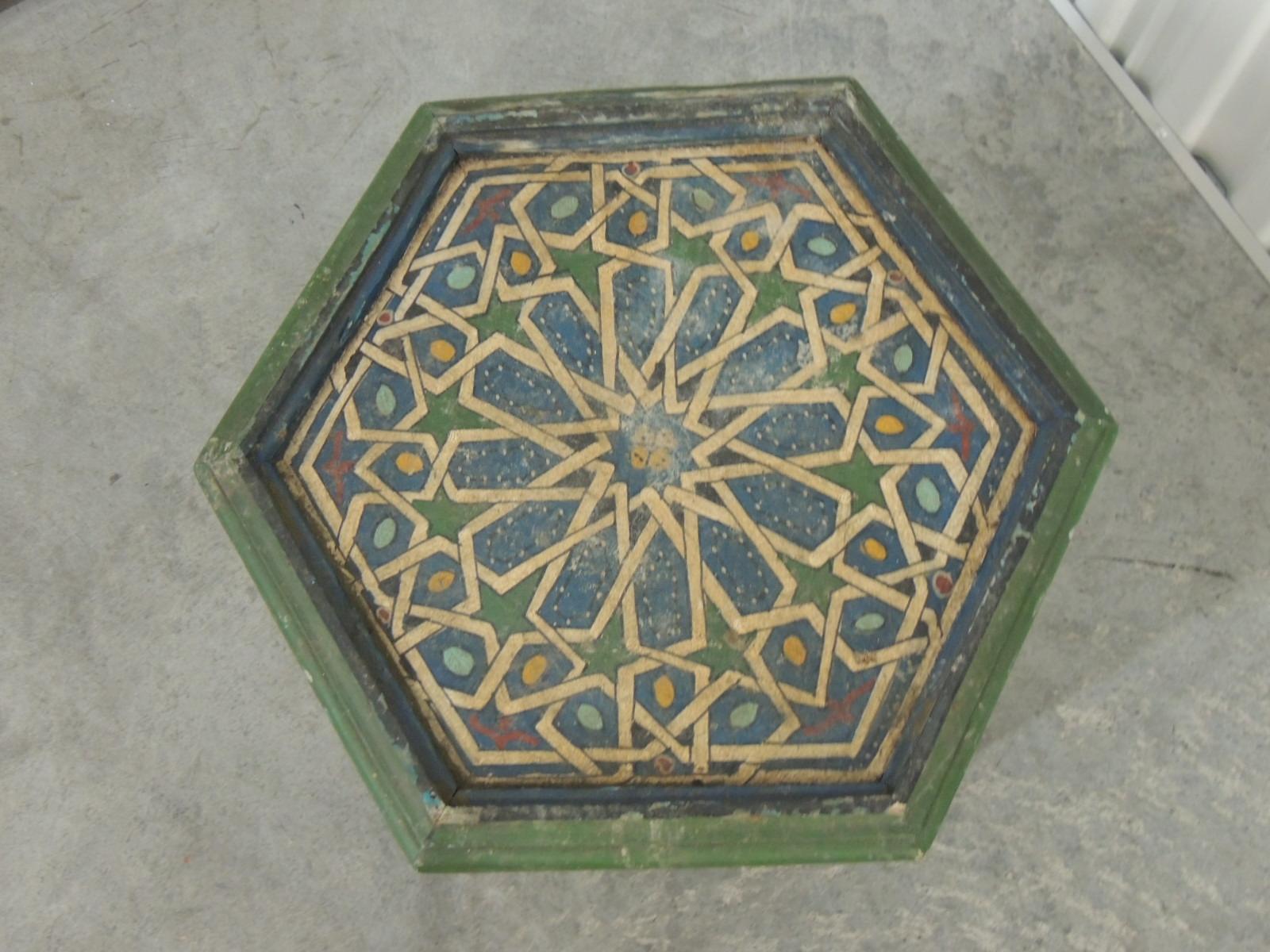 Moorish Hand Painted Moroccan Handcrafted Side Table