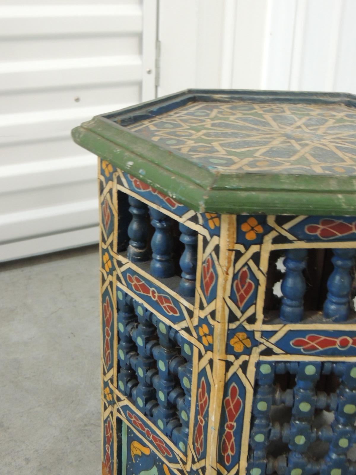 Hand-Crafted Hand Painted Moroccan Handcrafted Side Table
